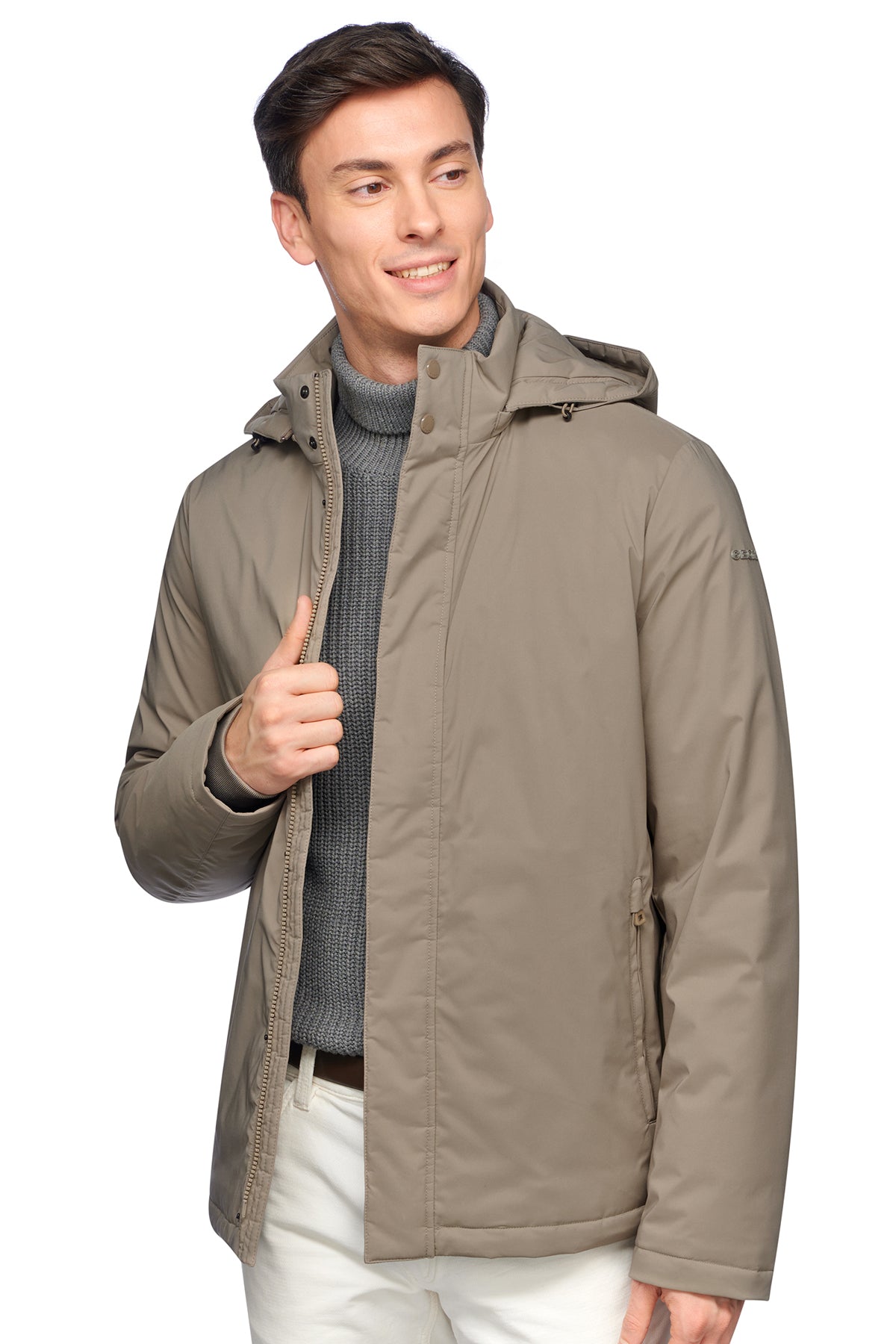 Geox Men's Green Aurelio Hooded Jacket M4625JT3145F5259 | Derimod