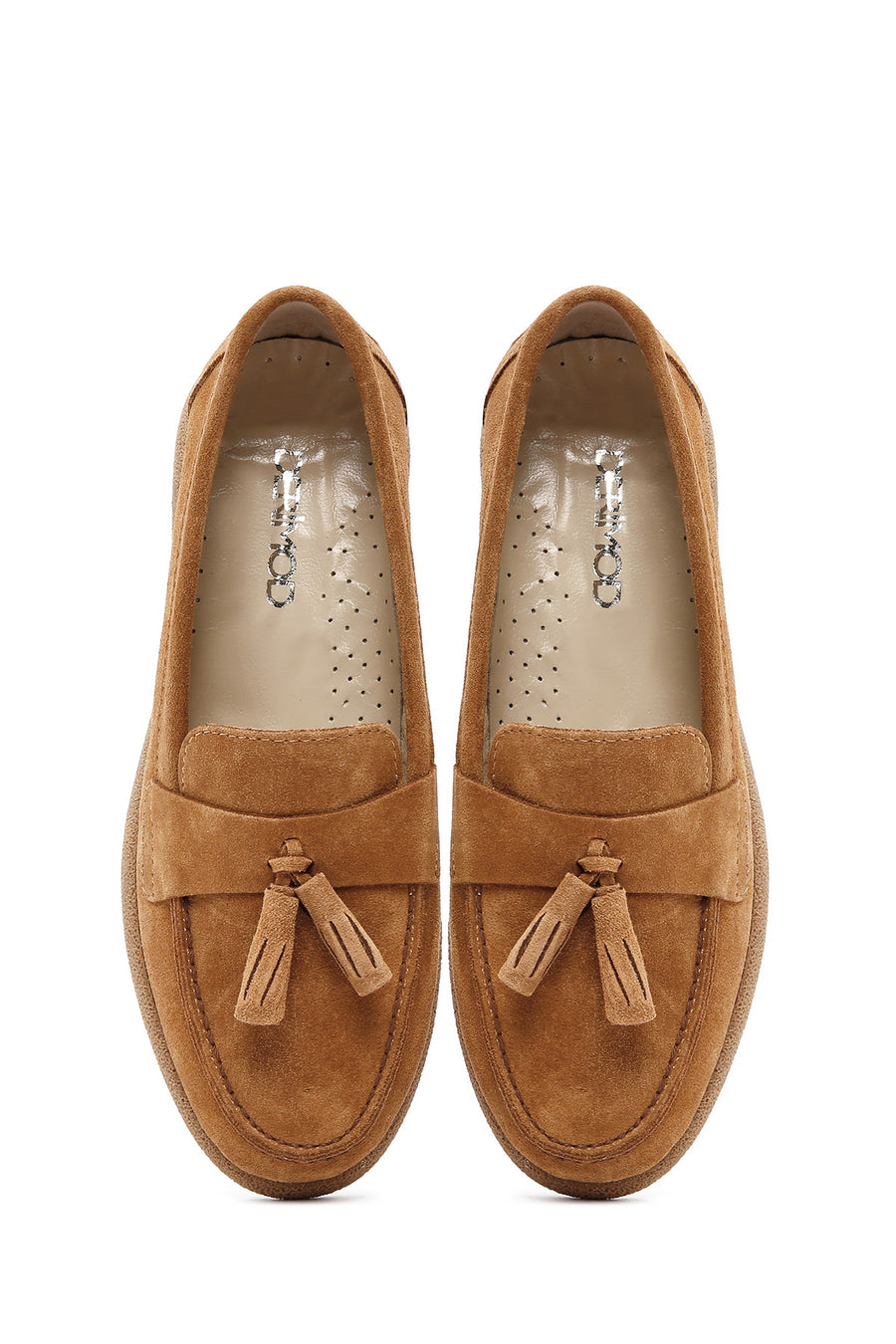 Kadın Taba Süet Deri Konfor Loafer