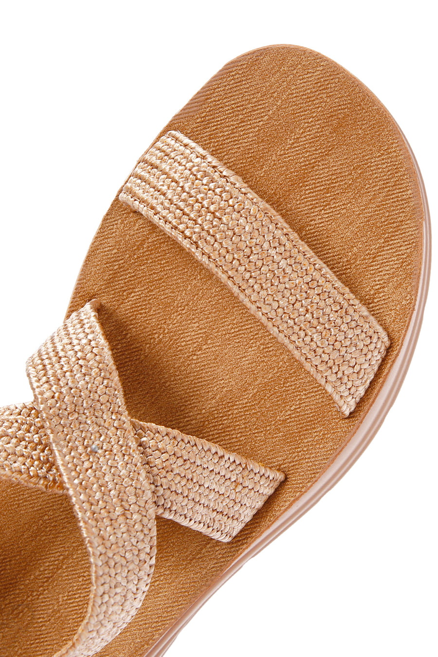 Women's Beige Straw Comfort Sandals