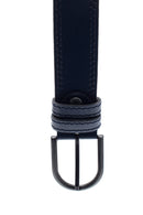 Men's Navy Blue Leather Belt | Derimod