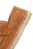 Men's Tan Suede Leather Espadrille | Derimod