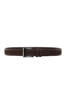 Men's Brown Suede Leather Belt | Derimod