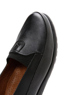 Women's Black Leather Comfort Loafer | Derimod