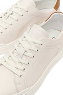 Male White Lace-Up Leather Sneaker | Derimod
