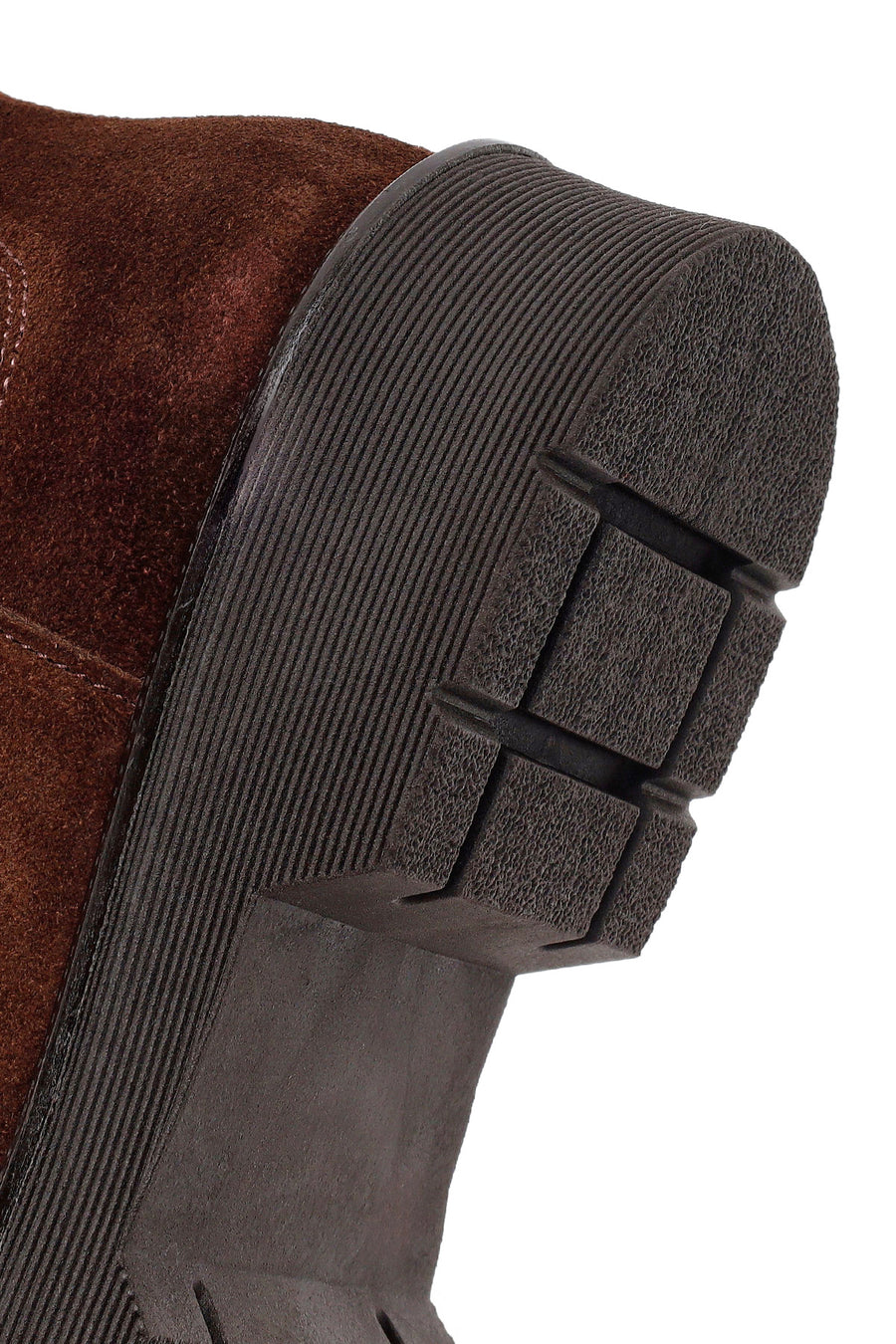Woman Brown Thick-Soled Suede Chelsea Boots