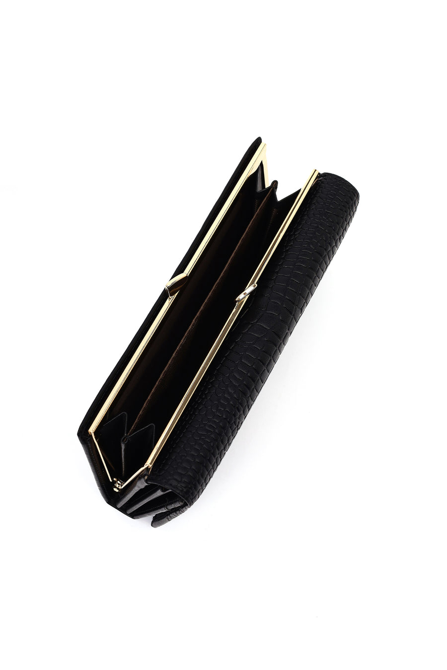 Women's Black Crocodile Patterned Wallet