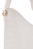 Women's White Long Strap Crocodile Patterned Shoulder Bag | Derimod