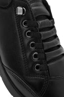 Woman Black Leather Comfort Shoes | Derimod