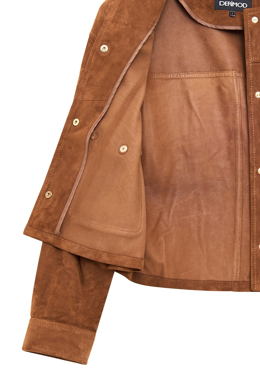Lavinia Women's Brown Short Suede Leather Jacket