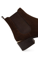 Woman Brown Suede Chelsea Boots | Derimod