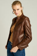 Latinia Women's Leather Jacket | Derimod