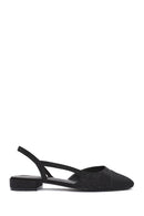 Women's Black Open Back Stoned Ballerinas | Derimod