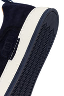 Male Navy Lace-up Thick-soled Suede Leather Sneaker | Derimod
