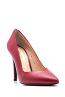 Women's Dark Red Leather Stiletto | Derimod