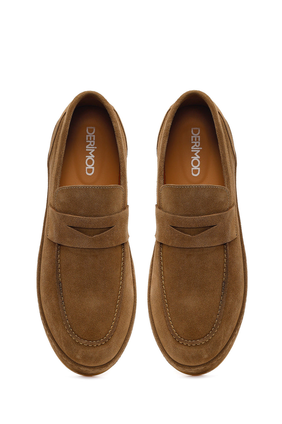 Men's Tan Suede Leather Loafers
