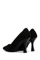 Women's Black Suede Heeled Stiletto | Derimod