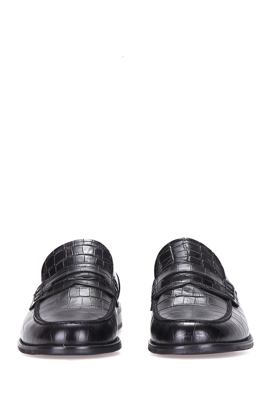 Classic Men's Shoes with Crocodile Pattern