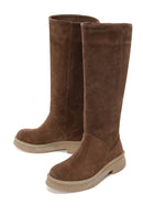 Women's Brown Suede Leather Boots | Derimod