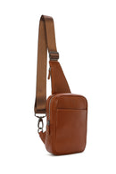 Men's Tan Leather Crossbody Bag | Derimod