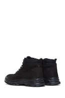 Men's Black Nubuck Leather Casual Zippered Boots | Derimod