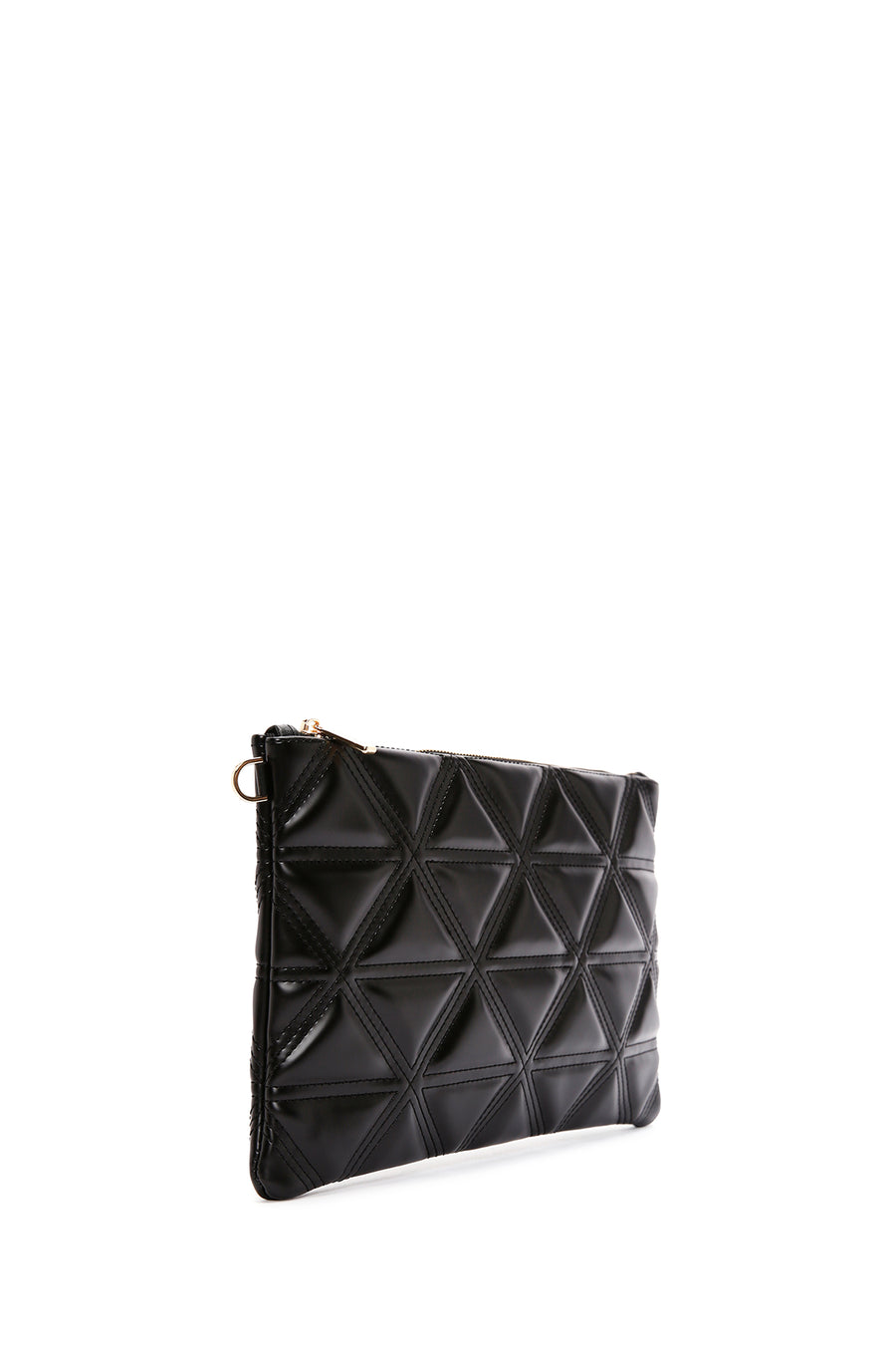 Women's Black Long Chain Strap Quilted Clutch Bag