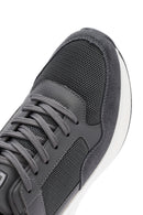 Derimod Zero Men's Grey Thick-Soled Lace-Up Fabric Sneakers | Derimod