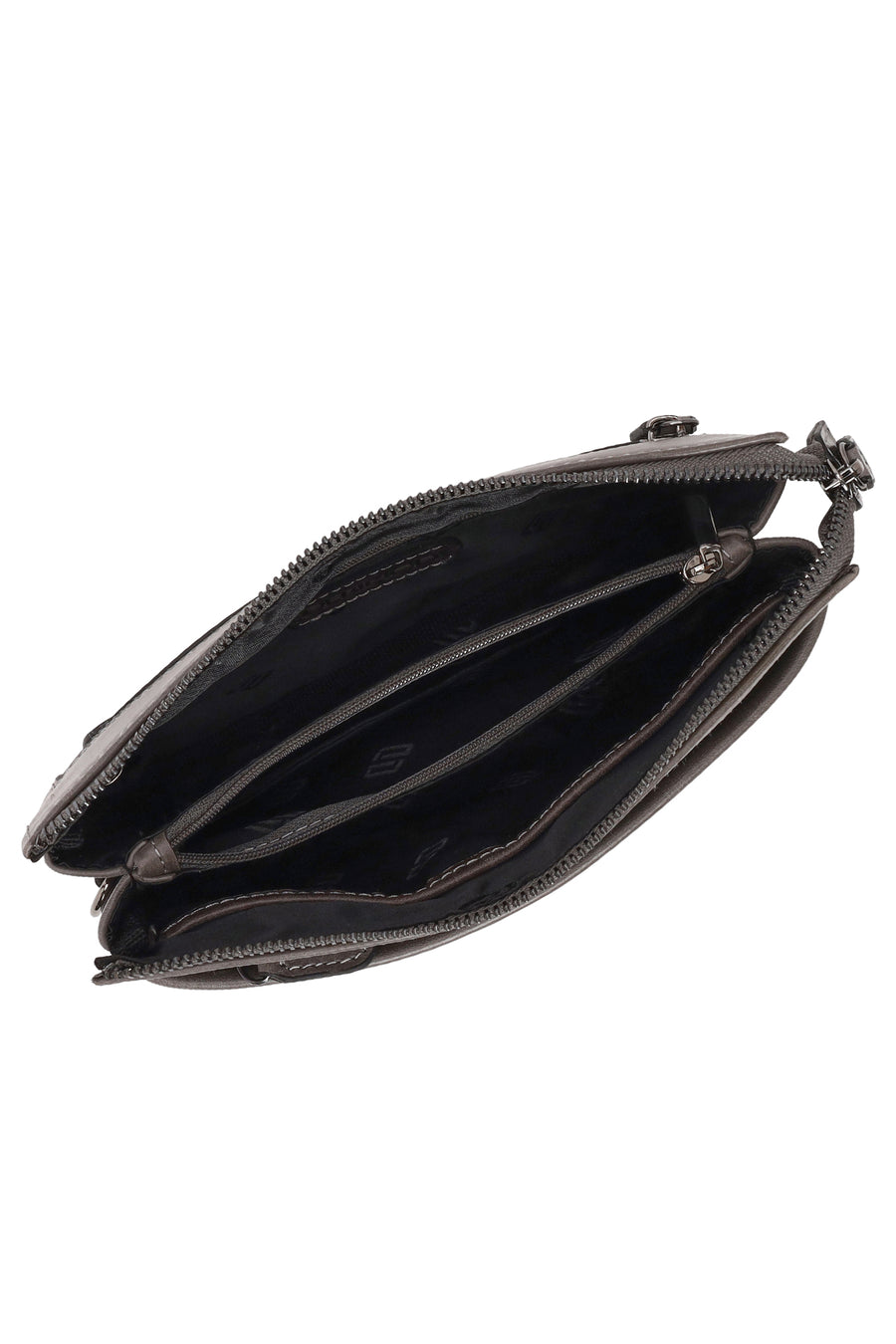 Male Grey Leather Handbag