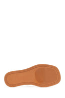 Woman Cream Toe-Post Leather Slippers | Derimod