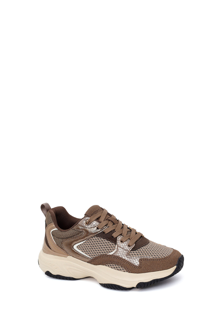 Woman Bronze Lace-Up Chunky Sneaker