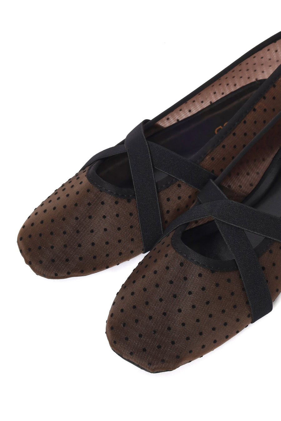 Woman Brown Patterned Fabric Ballet Flats
