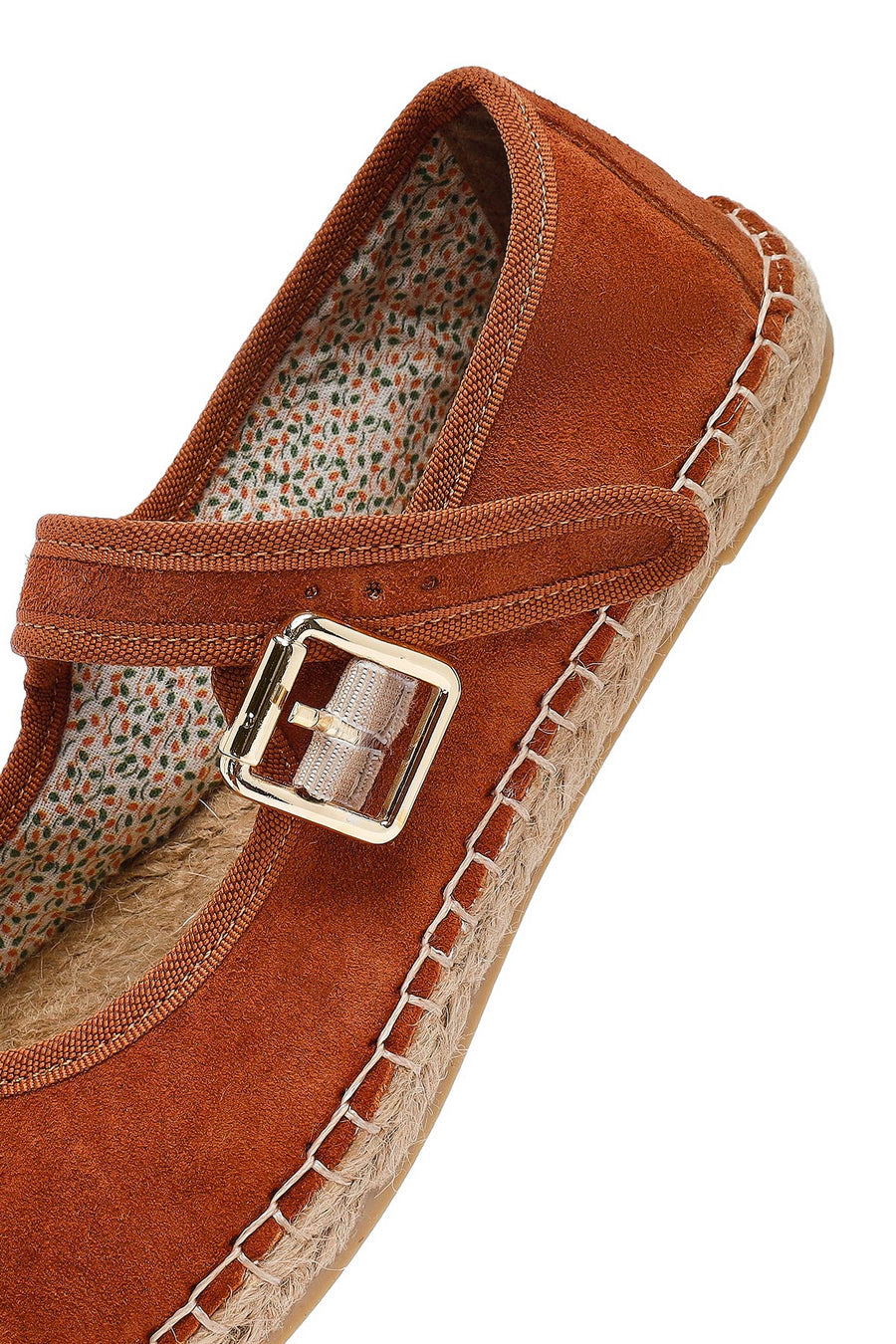 Women's Orange Strappy Suede Espadrilles