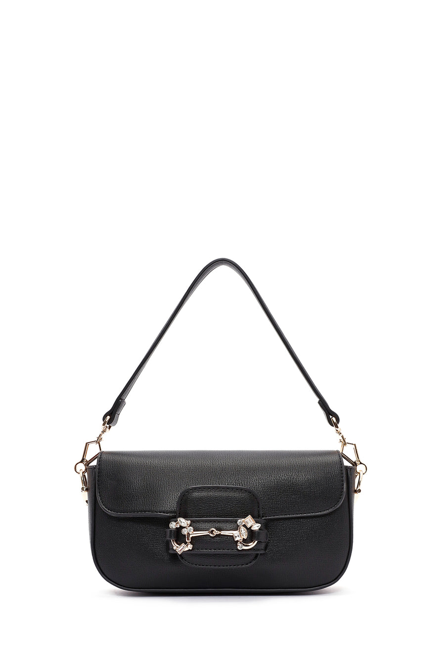 Women's Black Long Chain Strap Shoulder Bag