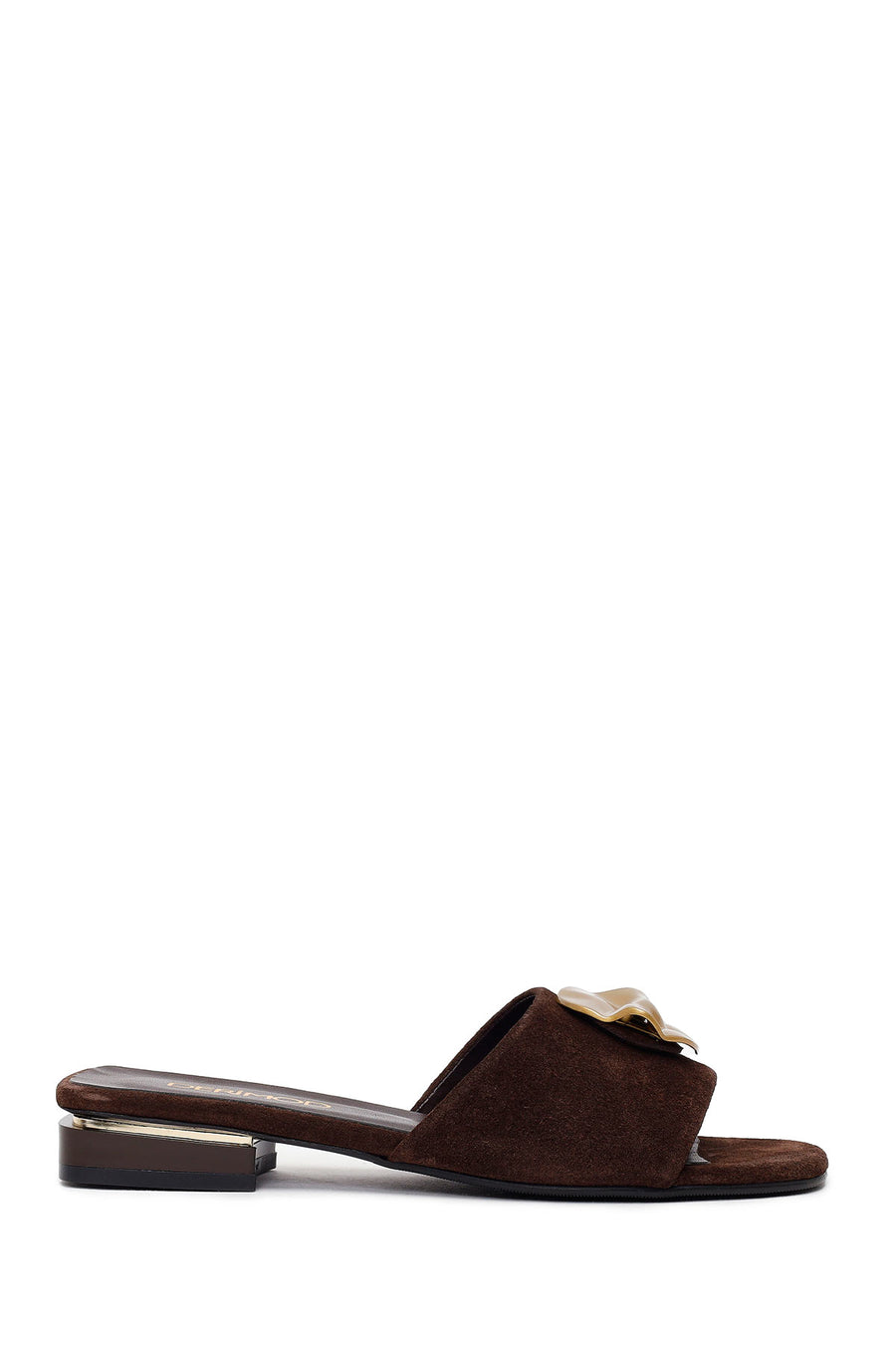 Woman Brown Suede Slipper 26SFD180710 | Derimod