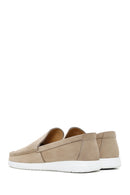 Men's Beige Nubuck Leather Loafer | Derimod