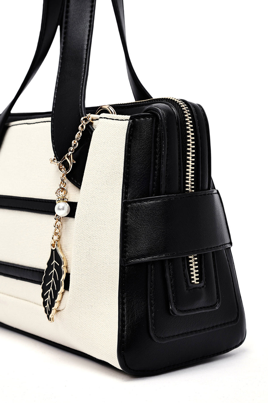Women's Cream Long Strap Classic Handbag