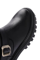 Women's Black Leather Buckle Boots | Derimod