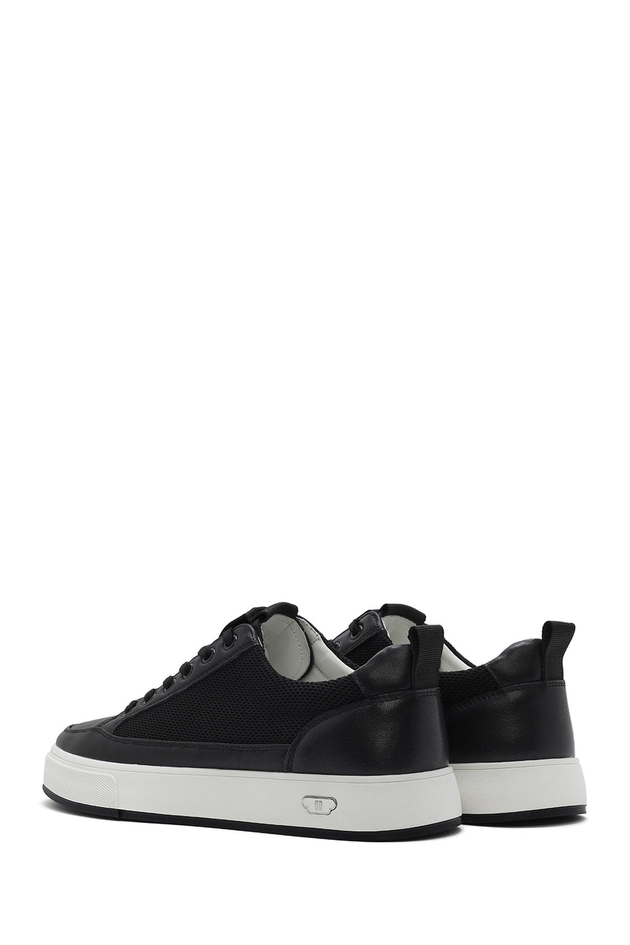 Men's Black Lace-up Leather Sneaker