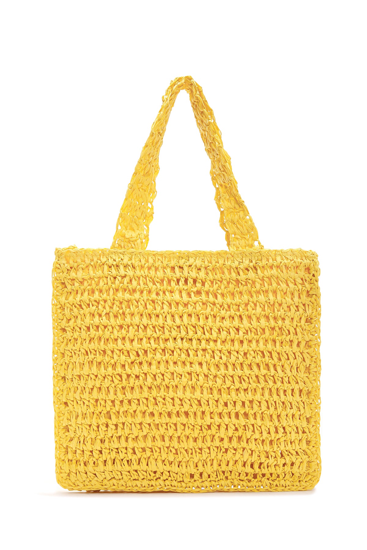 Women's Yellow Straw Knitted Shoulder Bag 23SBD2770M7 | Derimod