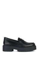 Geox Women's Black Spherica Leather Masculine Loafer | Derimod