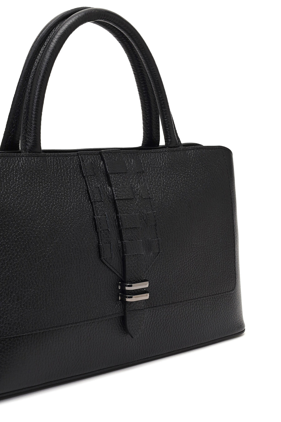 Women's Black Long Strap Leather Shoulder Bag