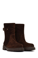 Women's Brown Suede Leather Boots | Derimod