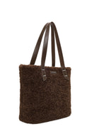 Woman Brown Plush Teddy Shoulder Bag | Derimod