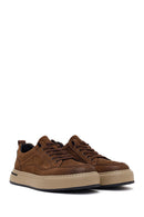 Male Brown Lace-up Thick-soled Nubuck Leather Sneaker | Derimod