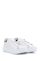 Women's White Lace-Up Leather Sneaker | Derimod