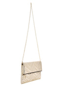 Women's Gold Long Chain Strap Quilted Clutch Bag | Derimod