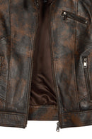 Kylie Woman Bronze Short Leather Jacket | Derimod
