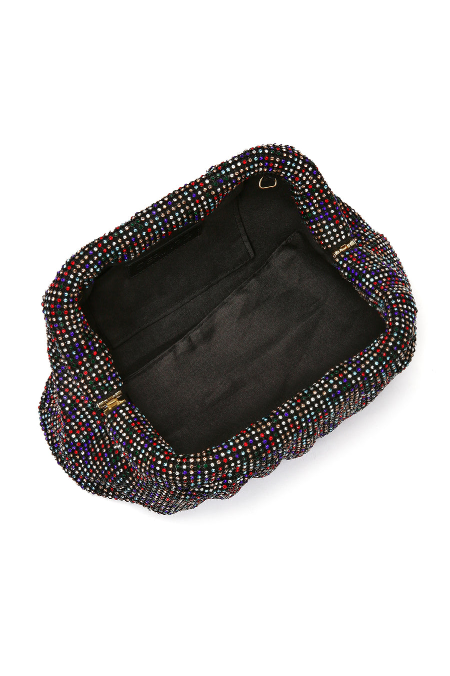 Women's Multi-Colored Long Chain Strap Stone Evening Clutch Bag