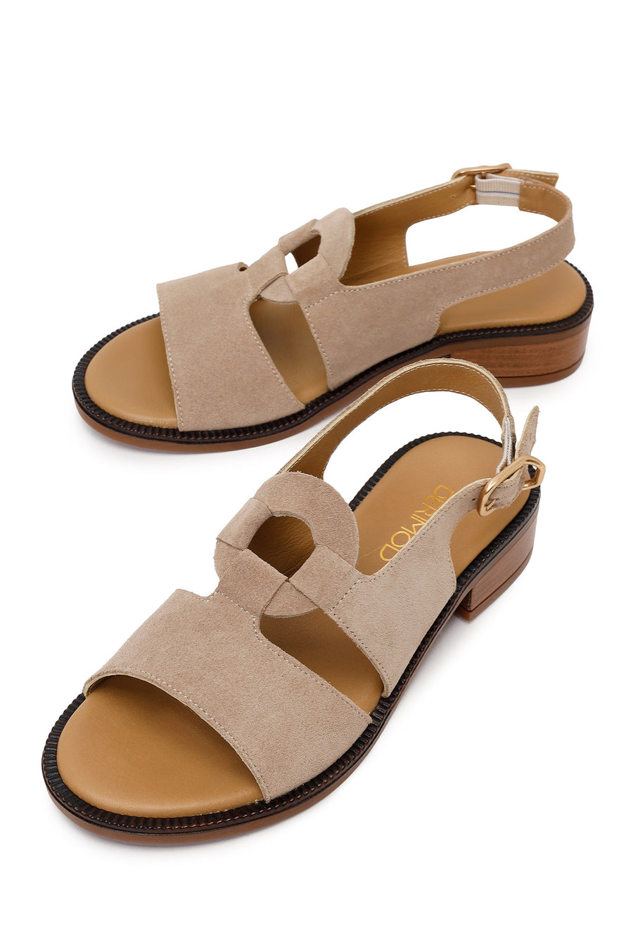 Women's Mink Buckled Suede Leather Sandals
