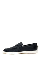 Men's Navy Blue Leather Loafer | Derimod