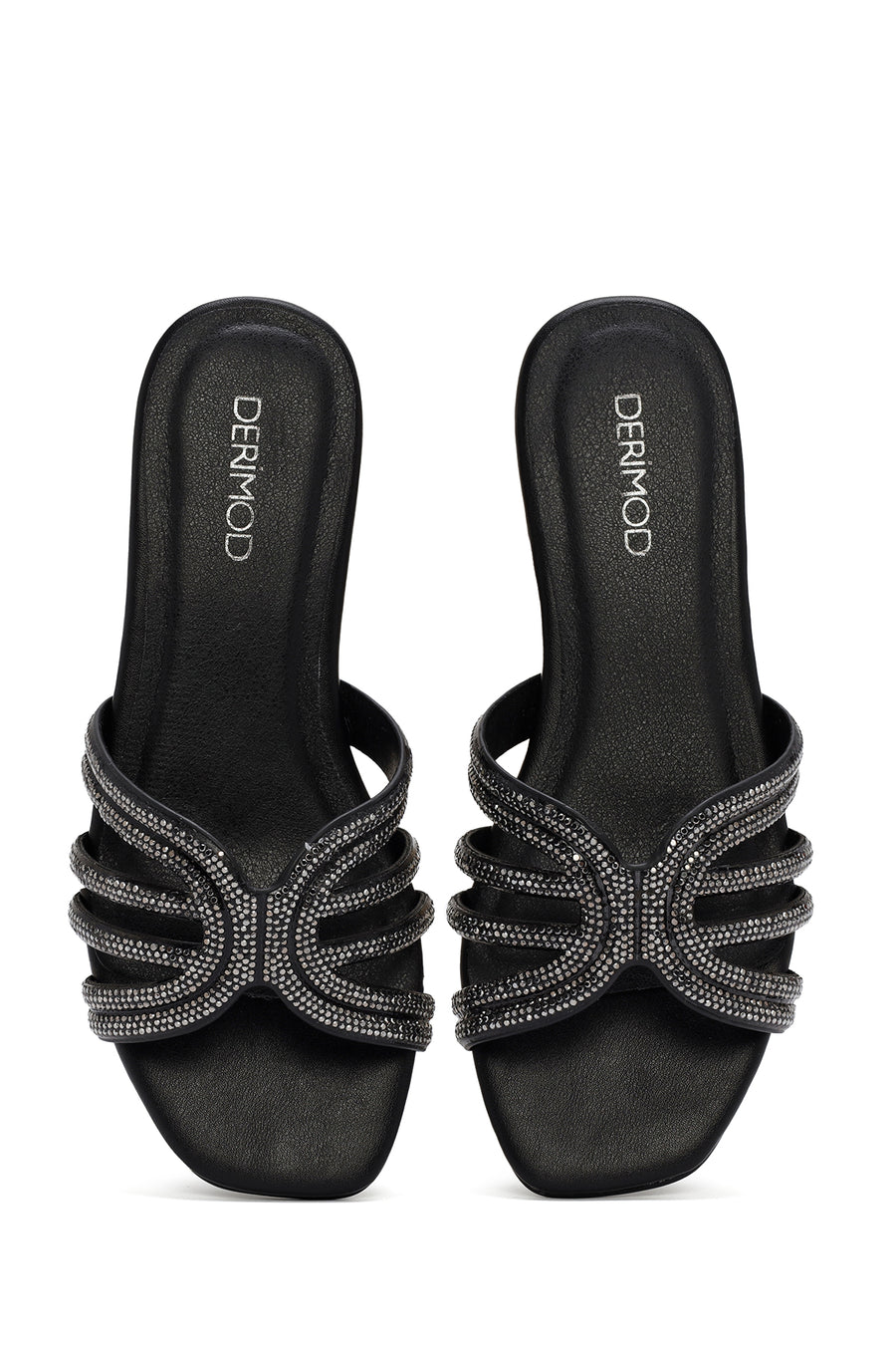 Women's Black Stone Slippers
